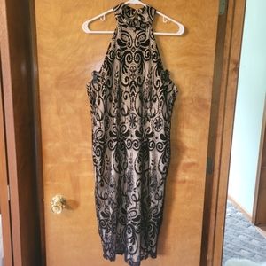 Bisou Bisou Michele Bohbot Black Lace Bodycon Dress Size 16